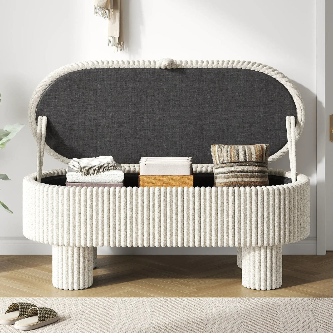 Storage Ottoman Upholstered Bench With Lift-Top Storage by HouseOfZazla