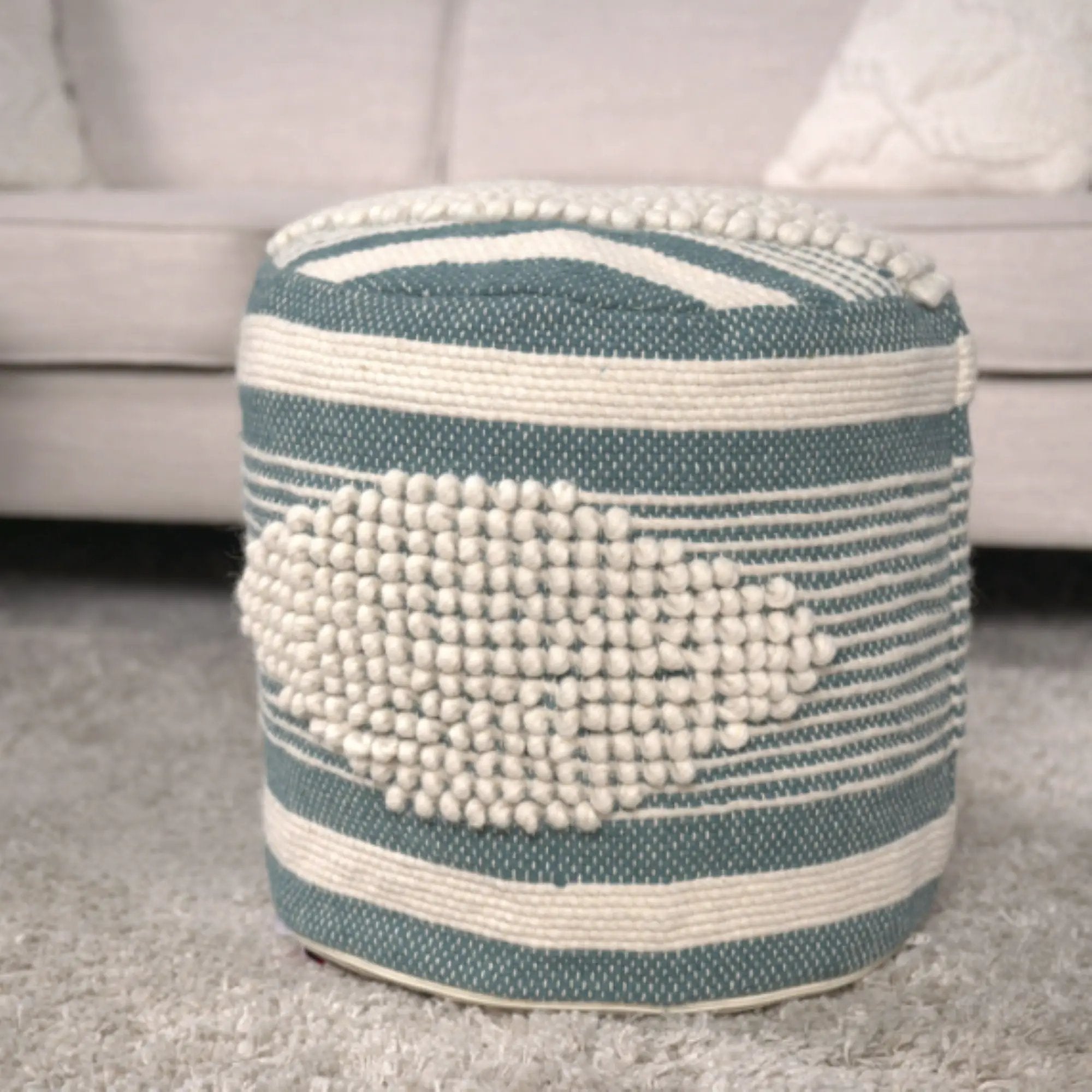 Diamond - Handcrafted Cylindrical Pouf by Unique Piece Furniture
