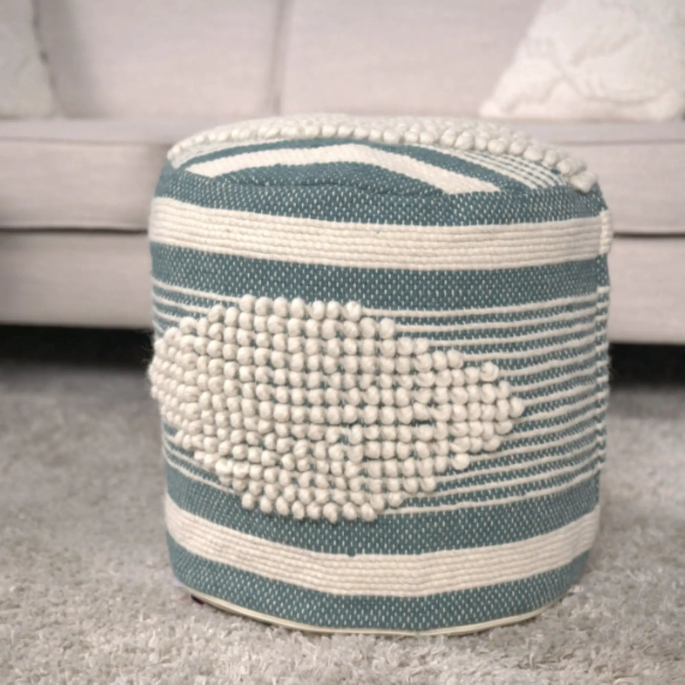 Diamond - Handcrafted Cylindrical Pouf by HouseOfZazla