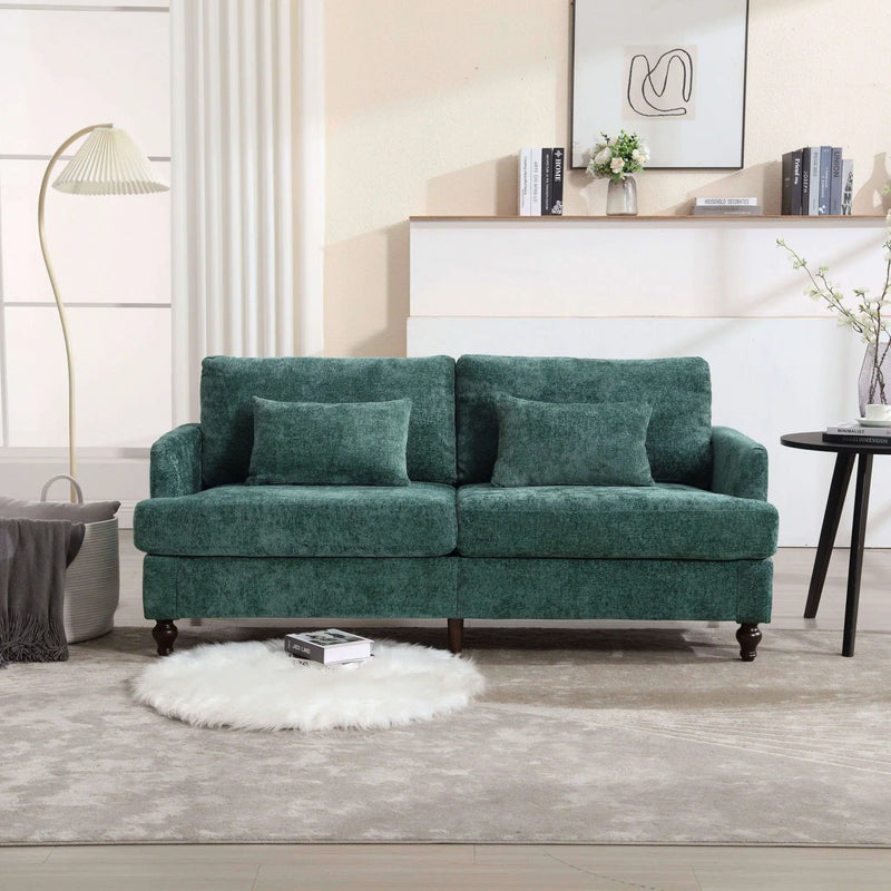 Mid Century Modern Fabric Loveseat Sofa, 2 Seat Upholstered Couch by HouseOfZazla