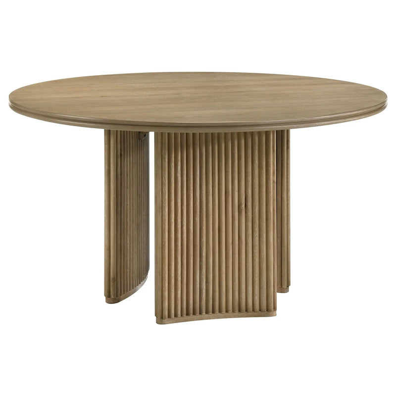 Adina 5-piece Round Dining Table Set Distressed Light Brown by Unique Piece Furniture