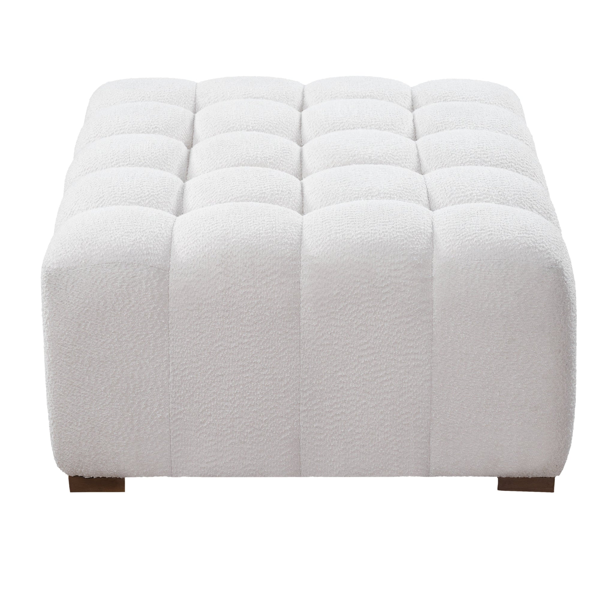 White Boucle Multipurpose Ottoman by HouseOfZazla