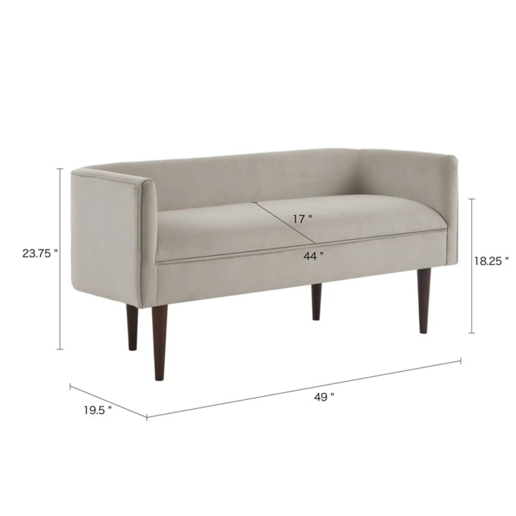 Farrah - Accent Bench With Low Back & Sides - Cream by HouseOfZazla