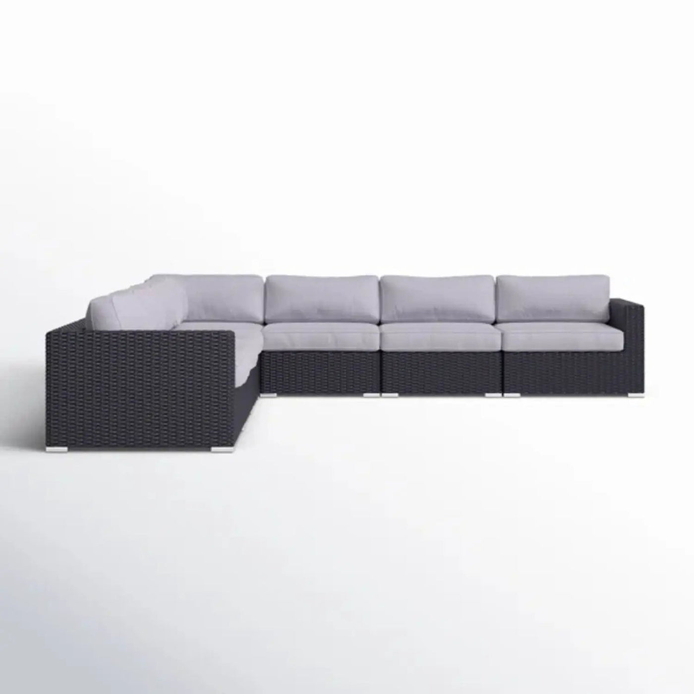 Luxurious Wicker Patio Sectional With Weather Resistant Sunbrella Cushions by Unique Piece Furniture