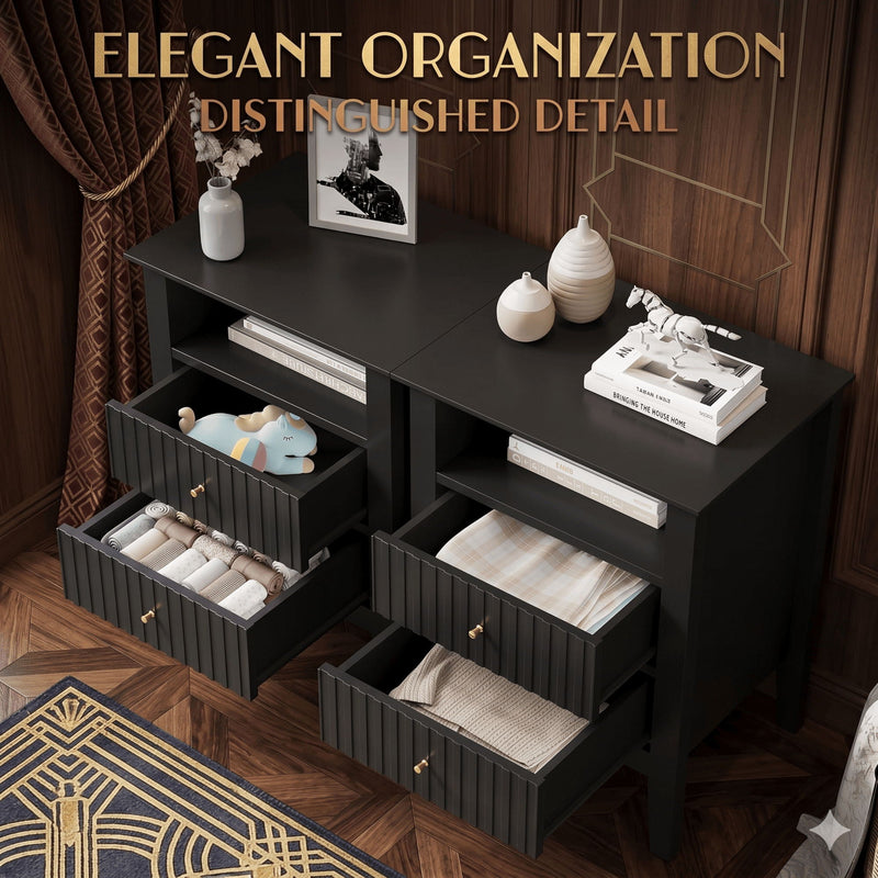 Fluted Nightstand With 2 Drawers by HouseOfZazla
