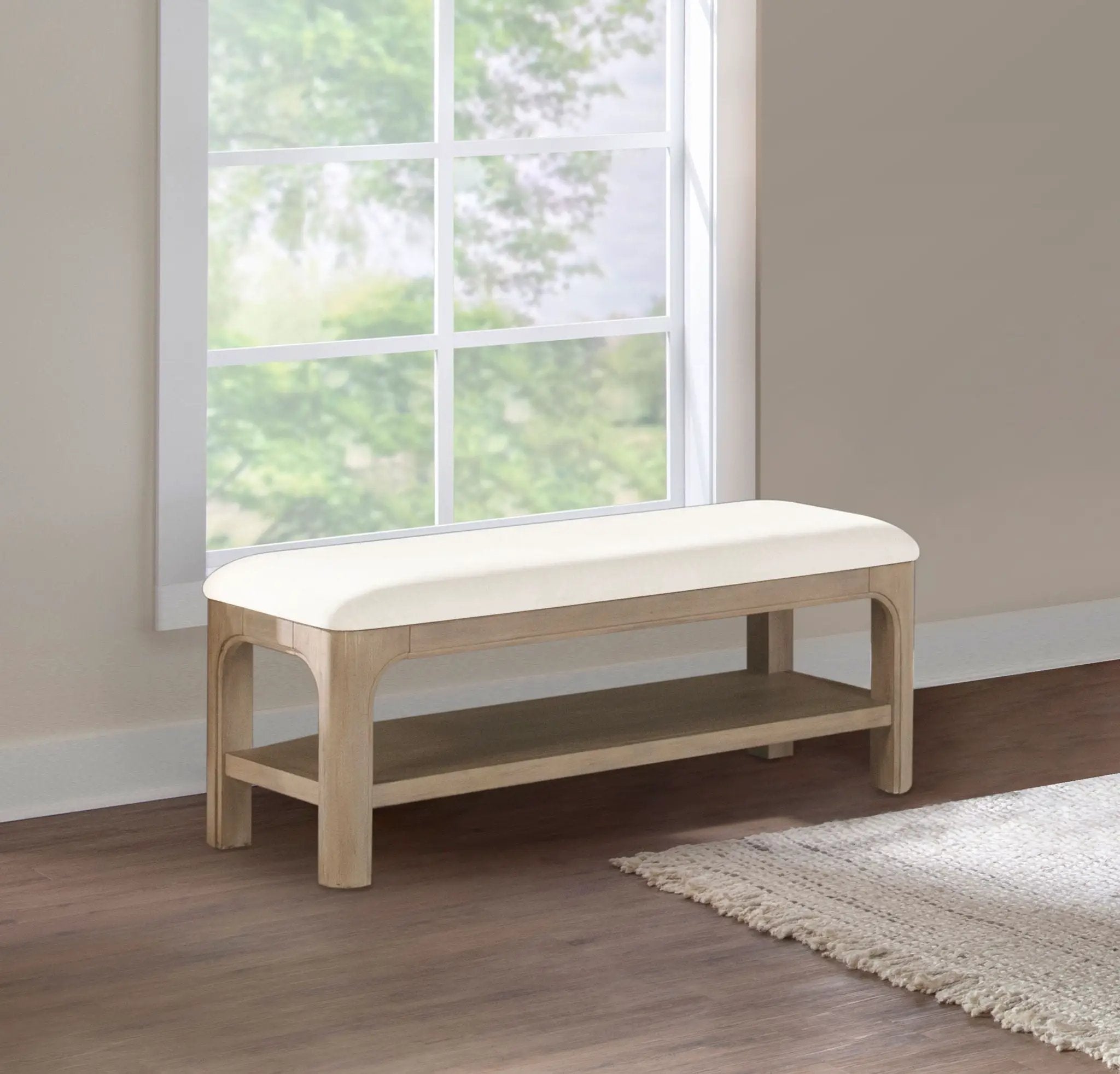 Solano 52-inch Bedroom Bed End Bench Weathered Mango by Unique Piece Furniture