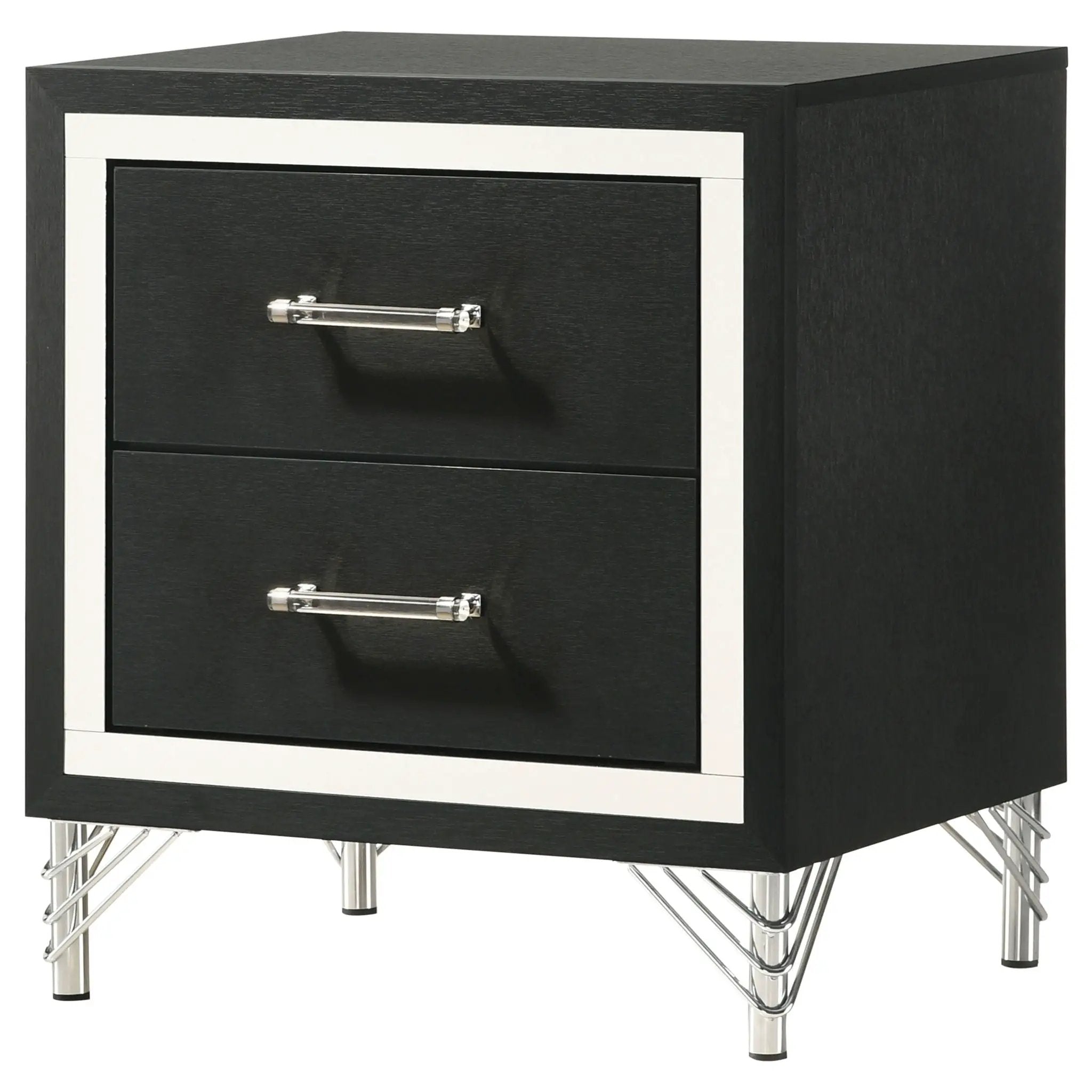Lucia 2-drawer Nightstand Bedside Table Black by Unique Piece Furniture