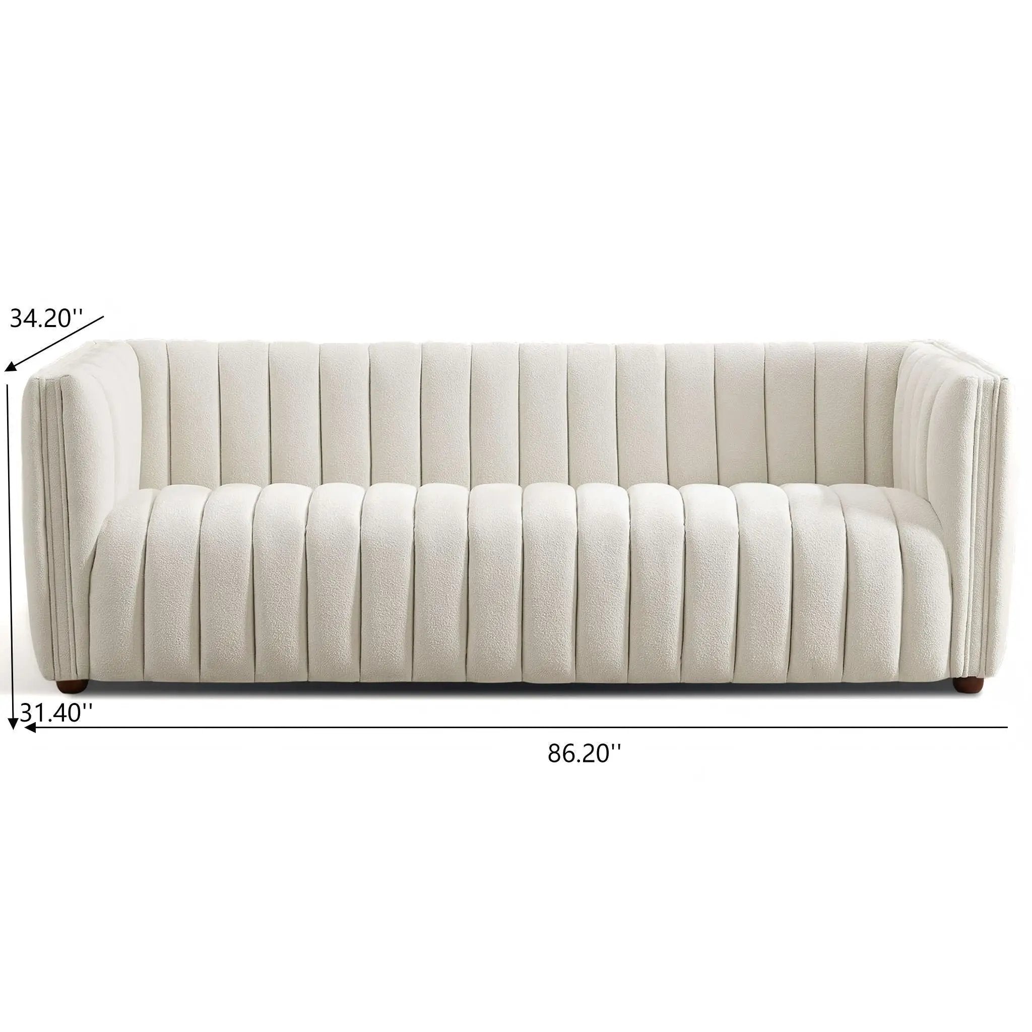 April - Mid-Century Modern Luxury Tight Back Boucle Couch by Unique Piece Furniture