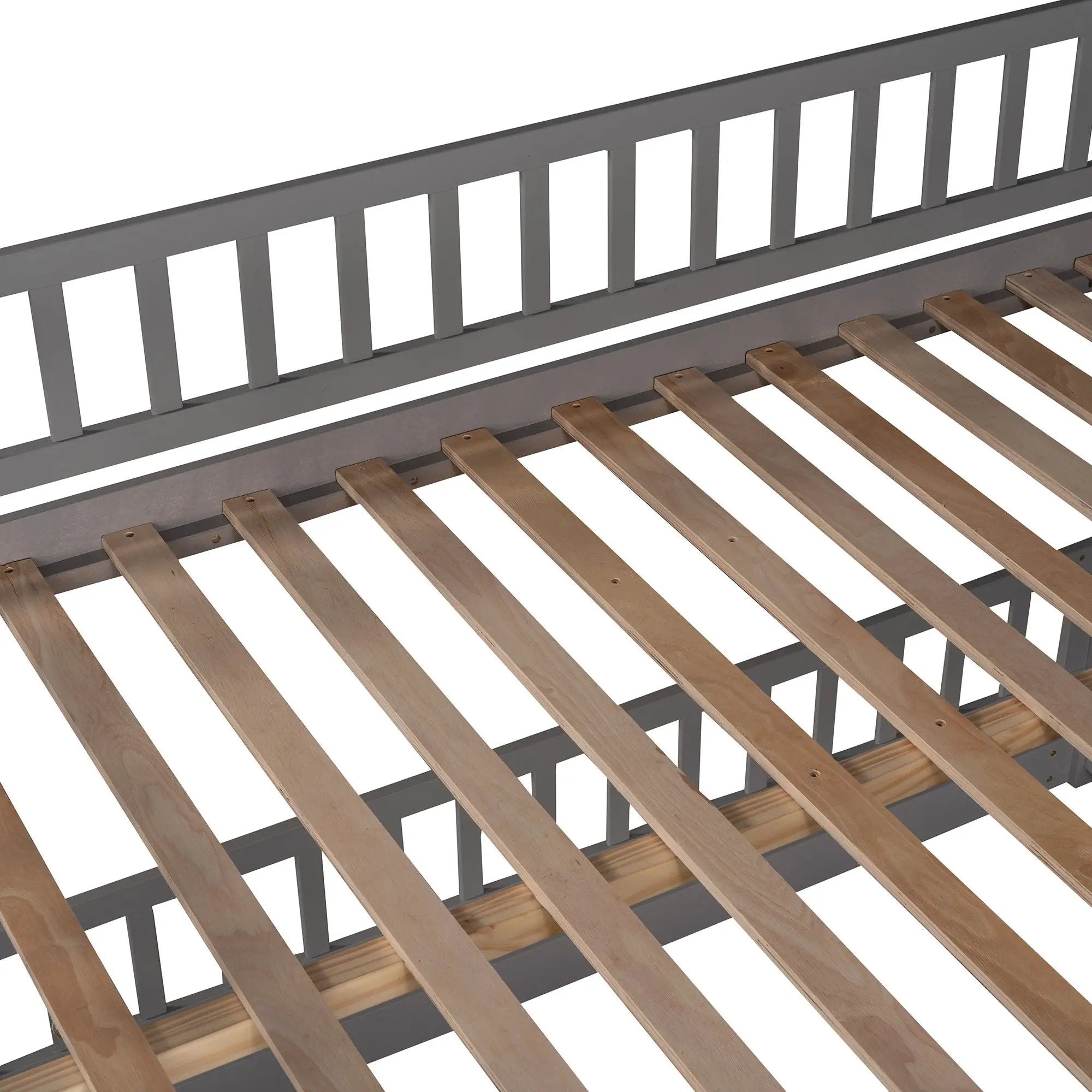 Low Bunk Bed With Slide, Fence And Ladder