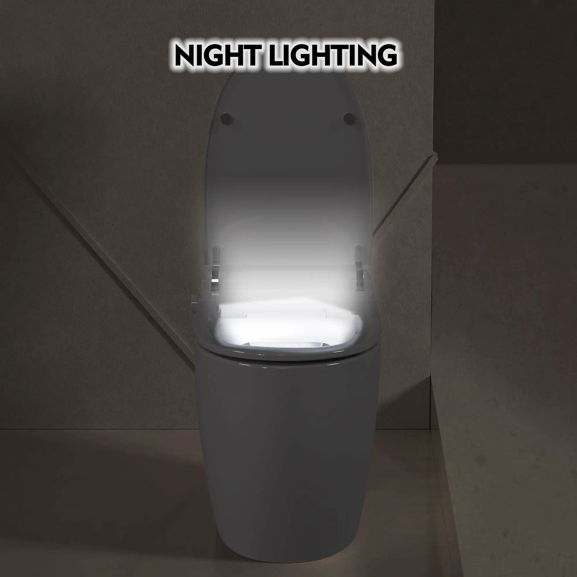 Heated Seat Smart Toilet, One Piece Toilet, Automatic Flush Tank Less Toilet Without Bidet, With Foot Sensor Flush - White Night Light, Knob Control, Power Outage Flushing, Soft Close Cover - White by HouseOfZazla