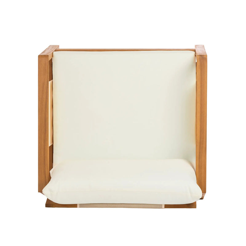 Outdoor Club Chair, Acacia Wood Frame with Textilene Accents by HouseOfZazla