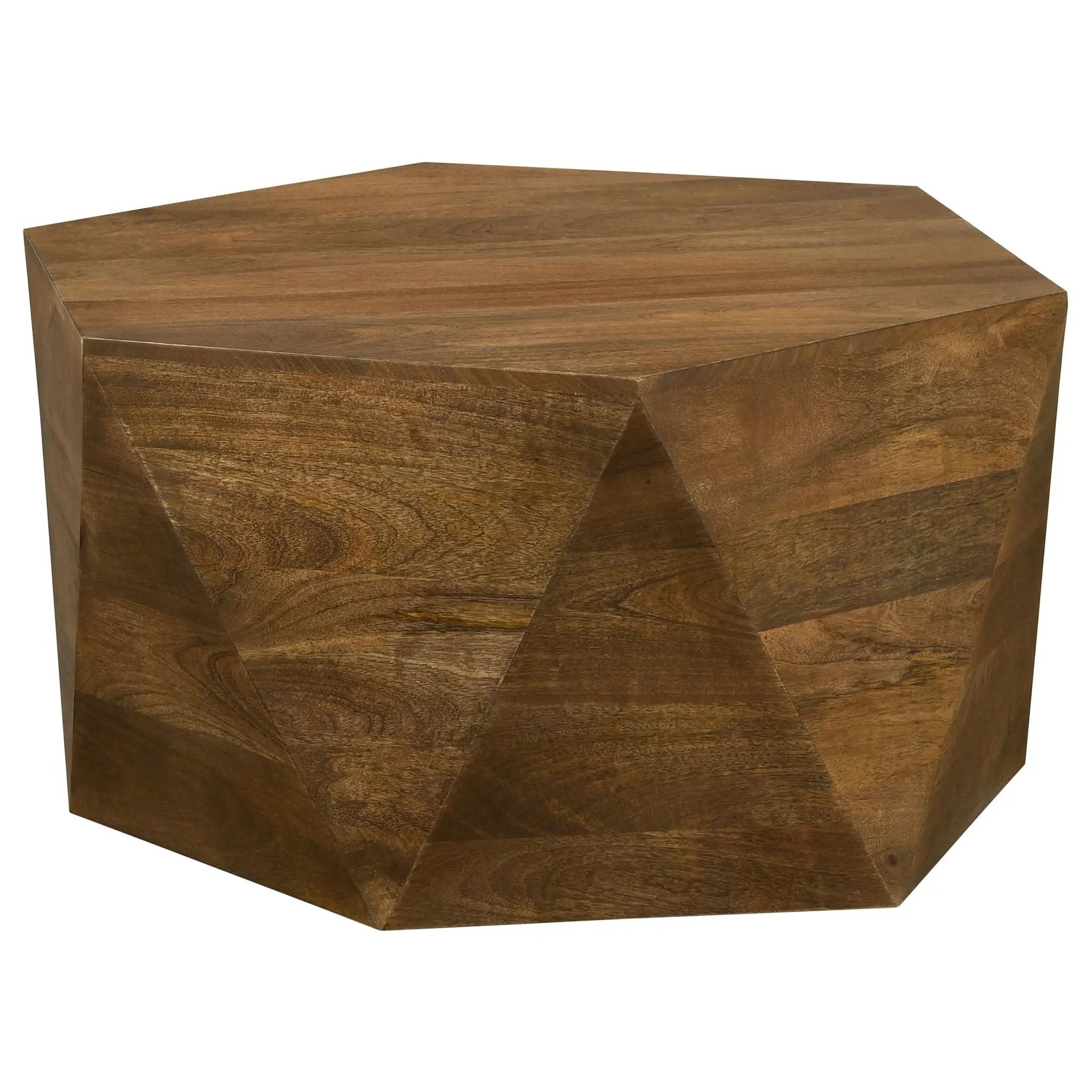 Zalika Hexagonal Solid Mango Wood Coffee Table Natural by Unique Piece Furniture