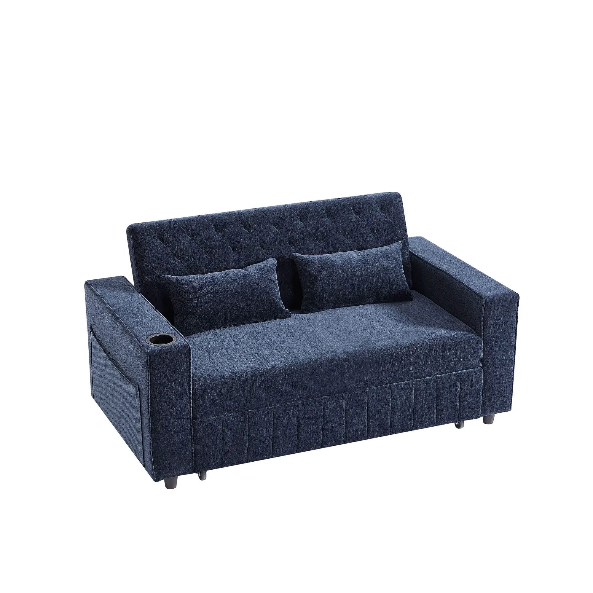 Pull-Out Sofa Bed Convertible Couch With Adjustable Backrest For Living Room by HouseOfZazla