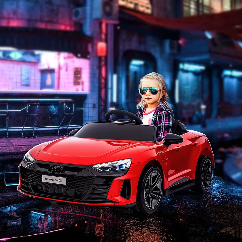 Aosom - Kids Ride On Car, 12V Licensed Audi Rs E-Tron Gt 3.1 Mph Electric Car For Kids, Ride-On Toy For Boys And Girls With Remote Control, 4 Wheels With Suspension, Horn, Music, Lights - Red by HouseOfZazla