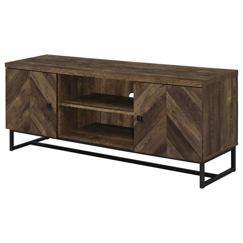 Myles 2-door Engineered Wood 60-inch TV Stand Rustic Oak by Unique Piece Furniture
