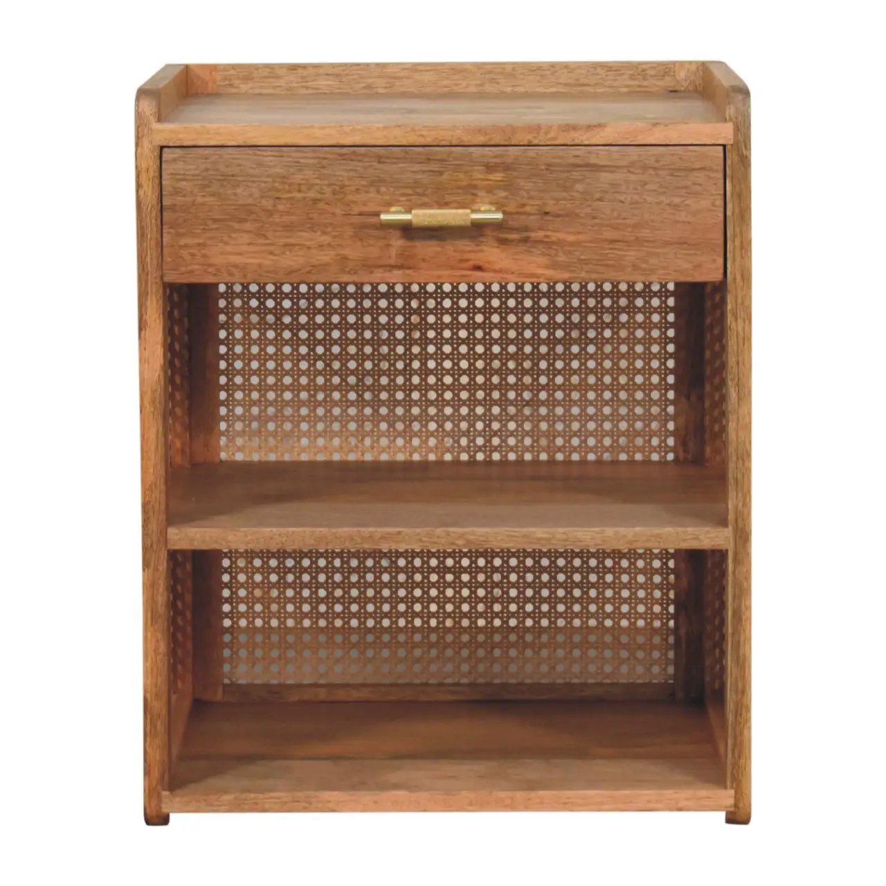 Larissa - T Bar Open Bedside Table - Oak by HouseOfZazla