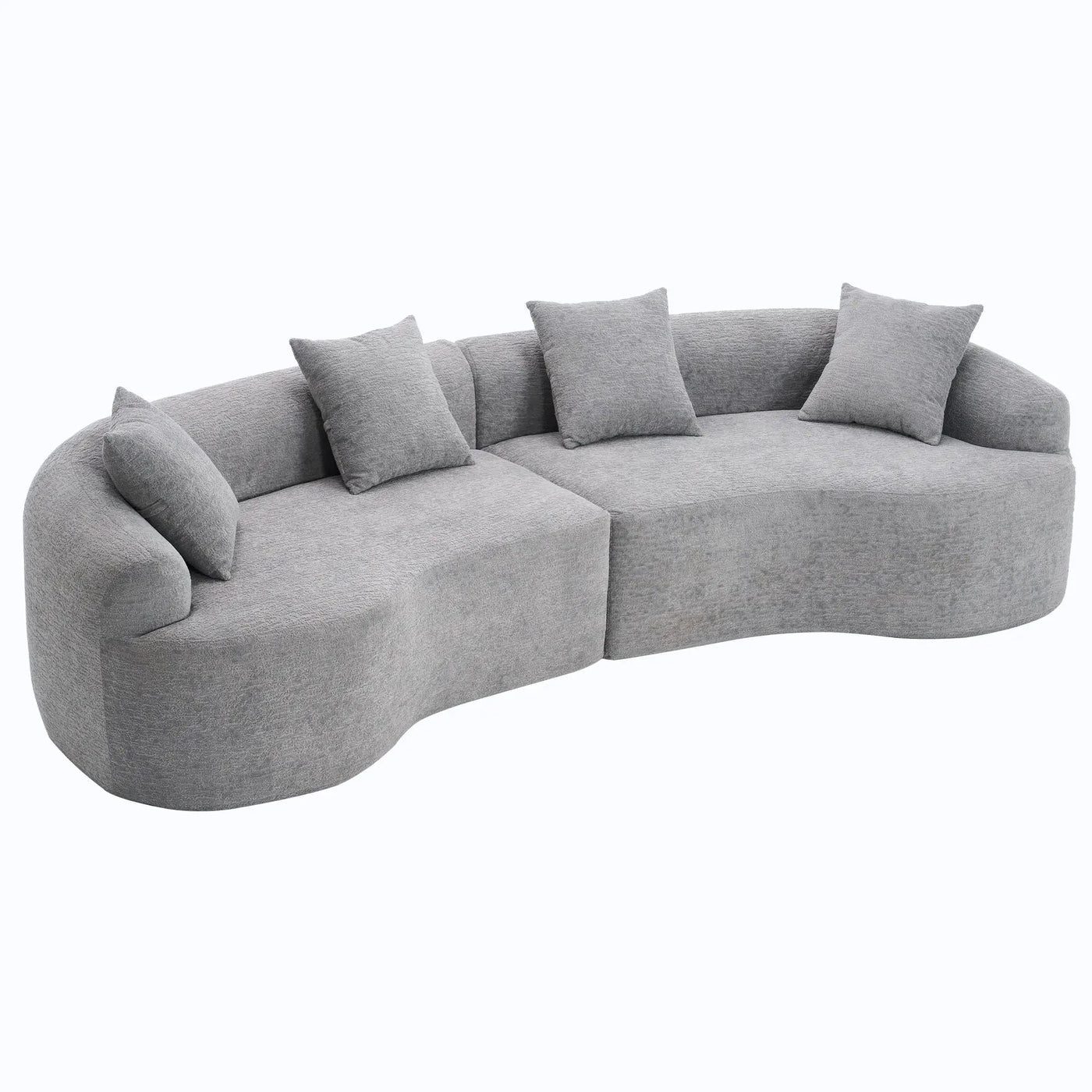 4 Seater Sofa With Fabric, 30D, 60 Hardness Full Sponge, 4 Pillow For Living Room, Home Furniture Sleeper Sectional Sofa For Apartment by HouseOfZazla