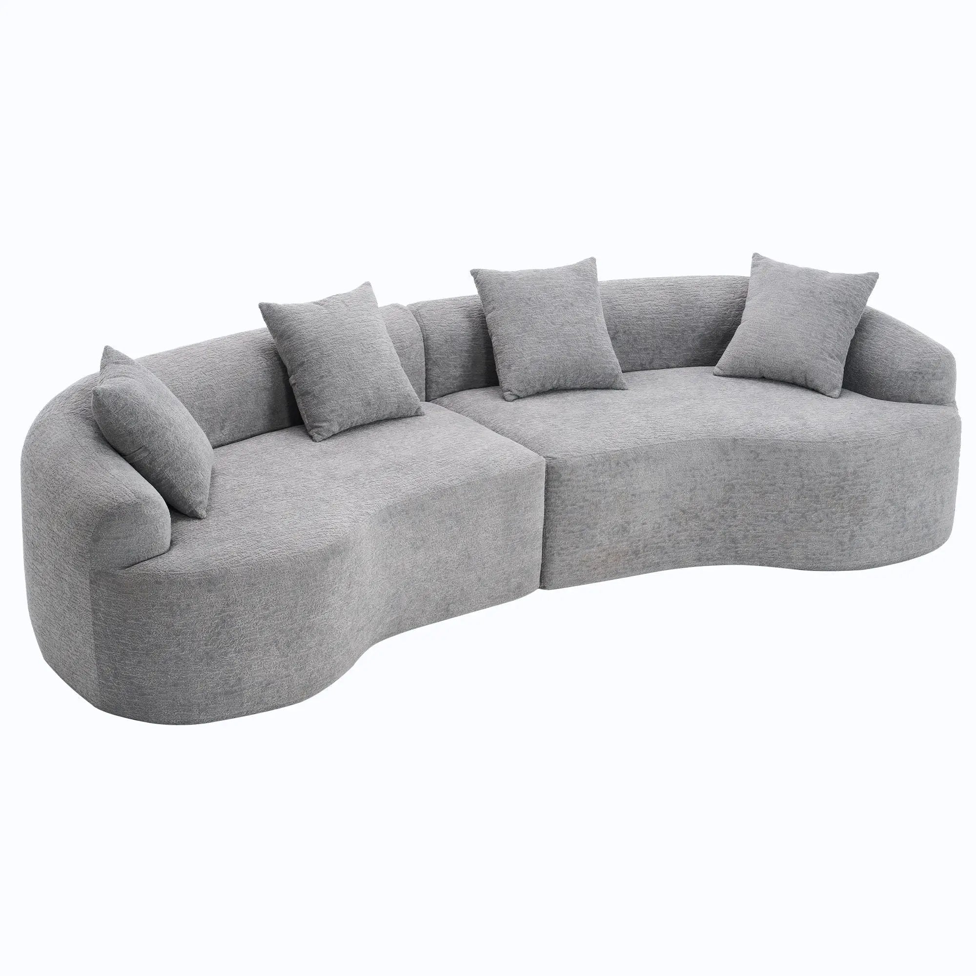 4 Seater Sofa With Fabric, 30D, 60 Hardness Full Sponge, 4 Pillow For Living Room, Home Furniture Sleeper Sectional Sofa For Apartment by Unique Piece Furniture