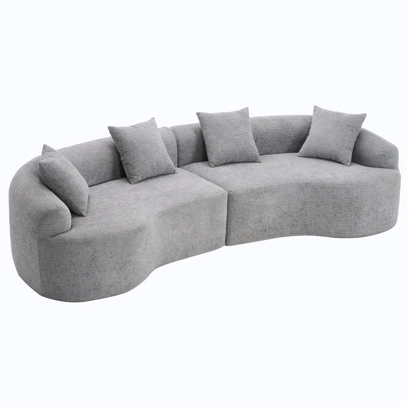 4 Seater Sofa With Fabric, 30D, 60 Hardness Full Sponge, 4 Pillow For Living Room, Home Furniture Sleeper Sectional Sofa For Apartment by Unique Piece Furniture