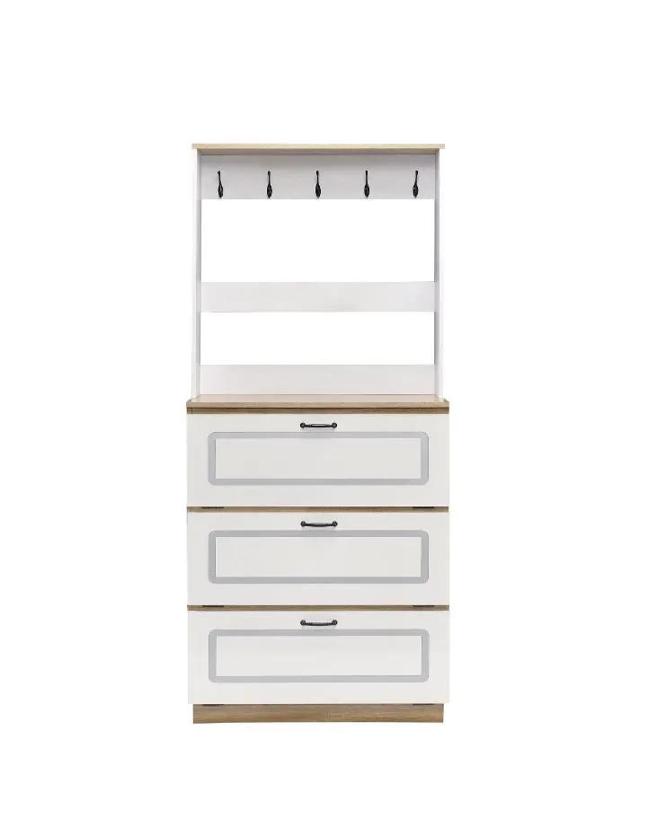 Hewett - Shoe Cabinet - Light Oak & White by Unique Piece Furniture