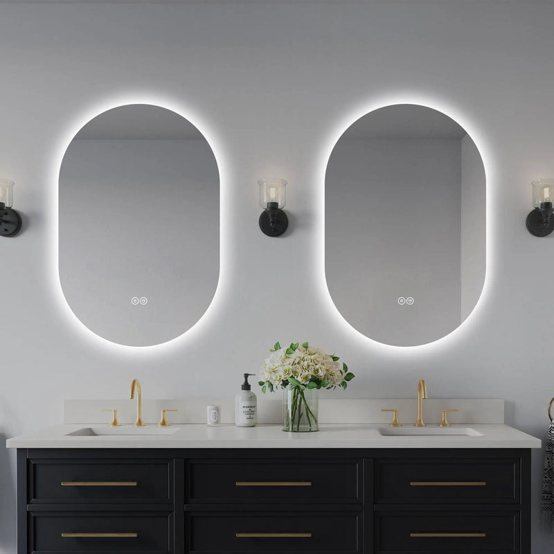 Smart Wall Mounted LED Touch Screen Mirror With Anti-Fog Function And Adjustable Lighting by Unique Piece Furniture