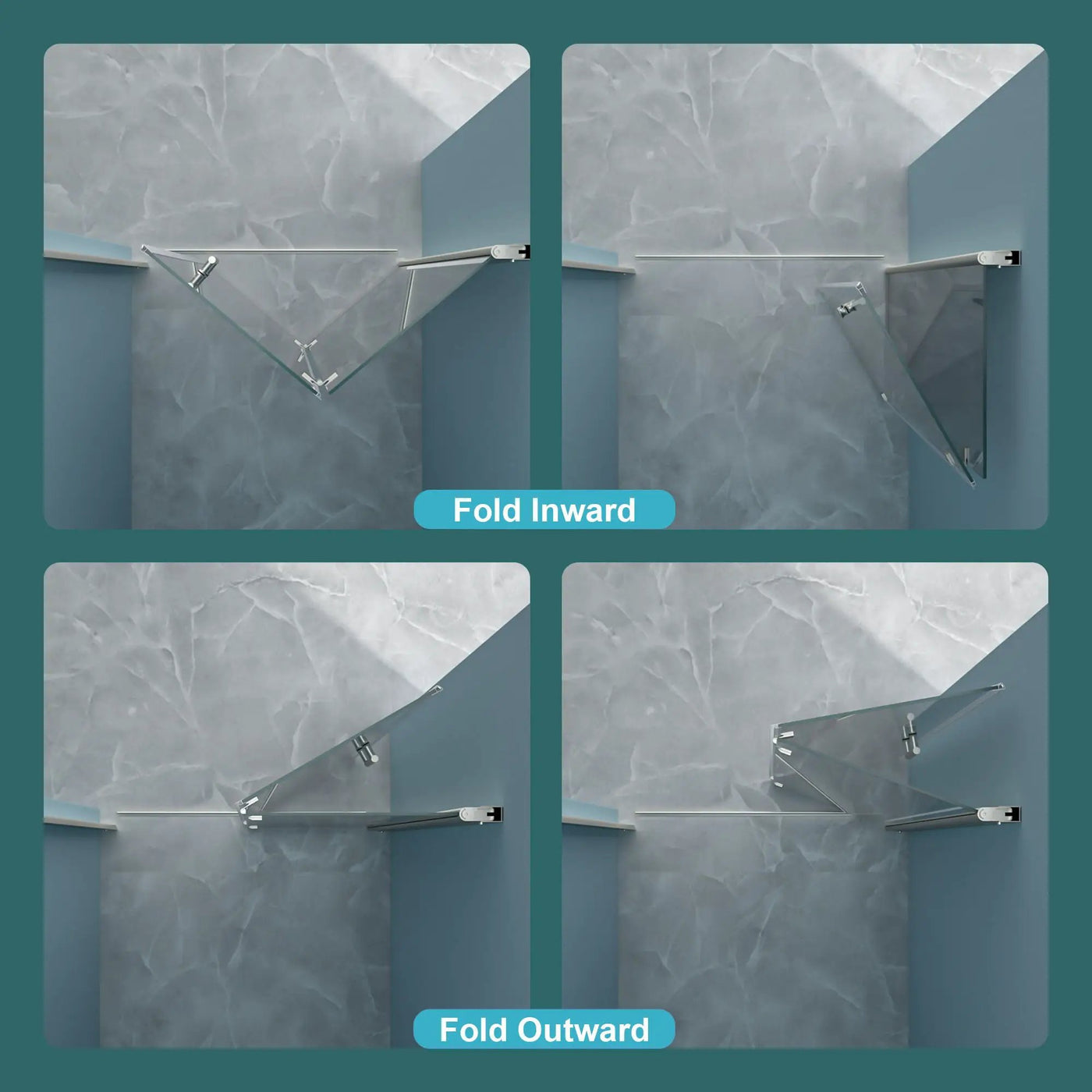 Fold Frameless Shower Door With Tempered Glass by HouseOfZazla