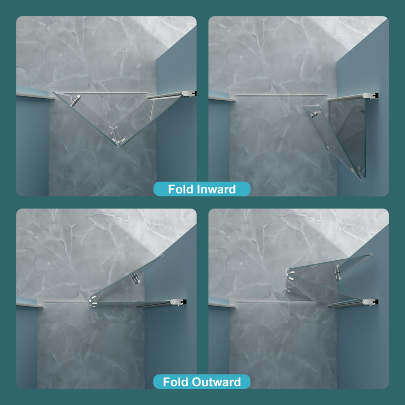 Fold Frameless Shower Door With Tempered Glass by HouseOfZazla