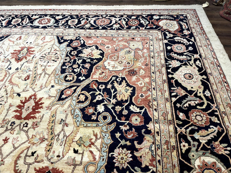 Large Palace Sized Stark Carpet 13x19, Traditional Wool Handmade Rug, Beige by Jewel Rugs