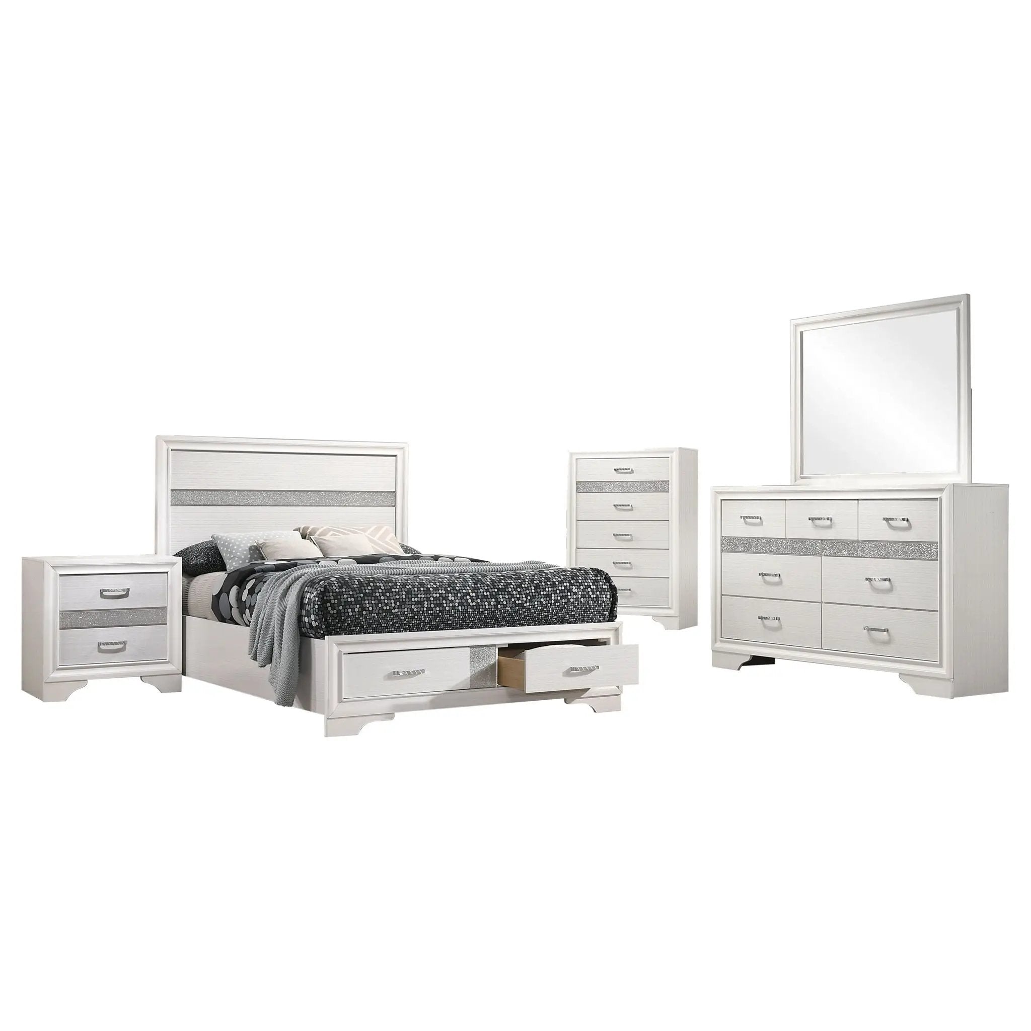 Miranda 5-piece Full Bedroom Set White by Unique Piece Furniture