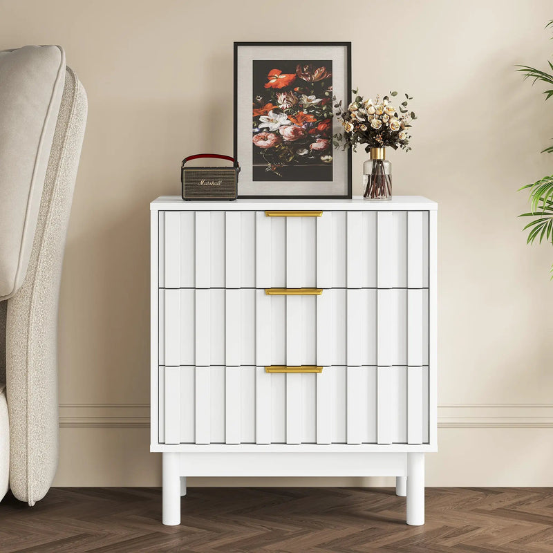 3 Drawer Dresser with Fluted Panel Design by HouseOfZazla