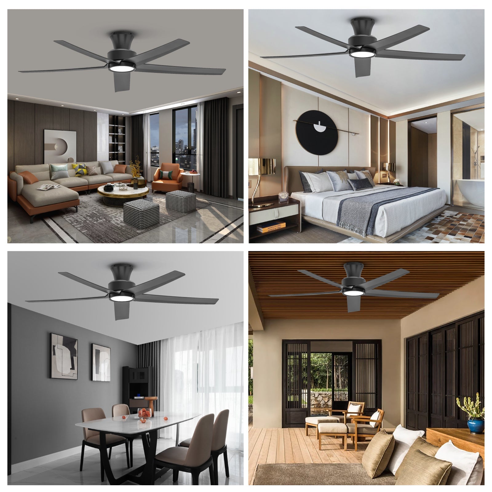 52 Inch Ceiling Fan with Light, Reversible DC Motor and Remote by HouseOfZazla