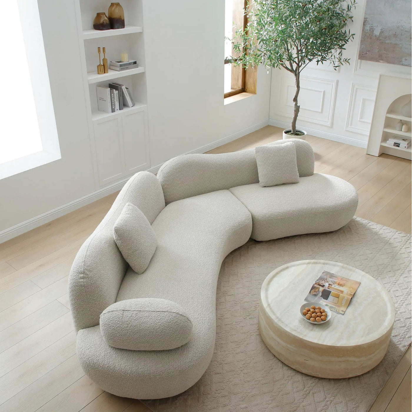 Modern Curved Modular 5 Seater Sofa by HouseOfZazla