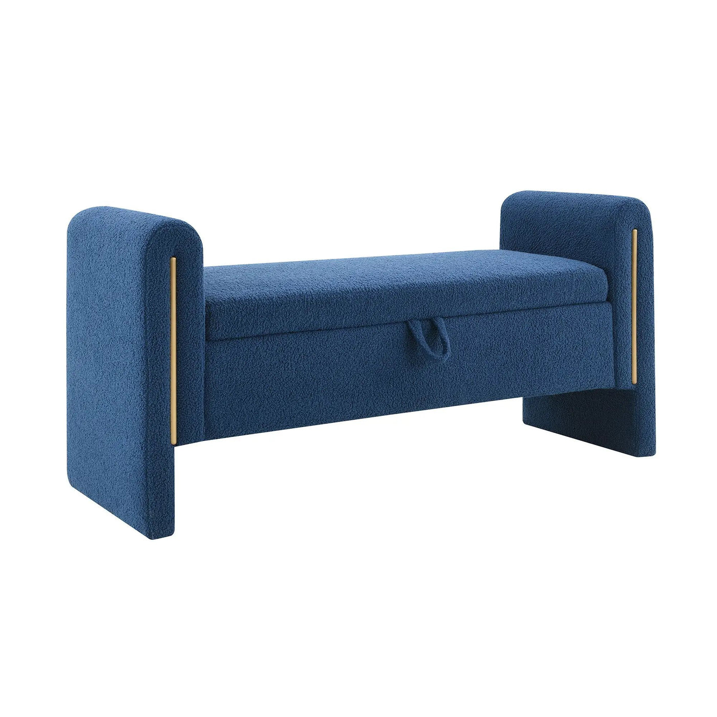 Modern Teddy Upholstered Large Bed End Bench With Arms And Storage by HouseOfZazla