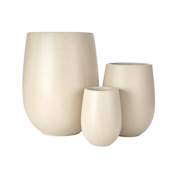 U_STYLE Lightweight Round MGO Outdoor Planter Set - 3 Sizes