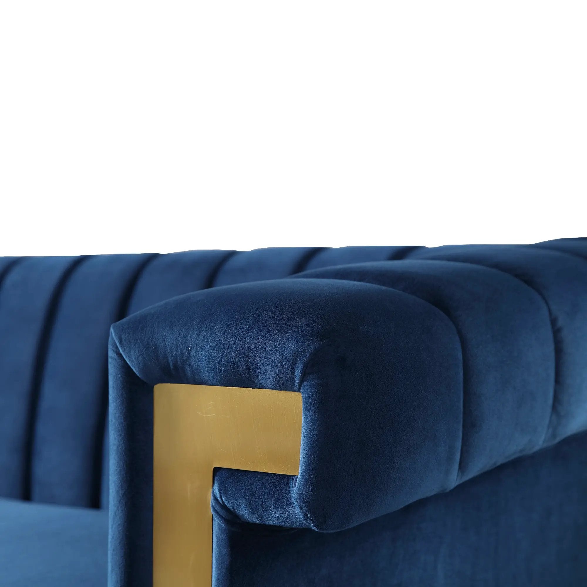 Vintage Blue Velvet 2 Piece Sofa Set by HouseOfZazla