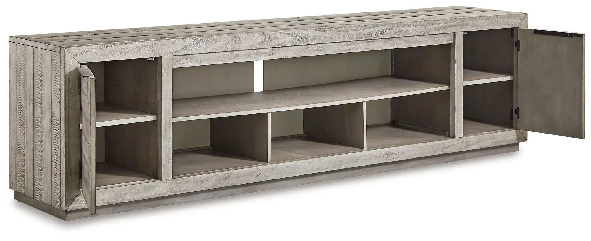 Naydell - XL TV Stand w/Fireplace Option - Gray by Unique Piece Furniture