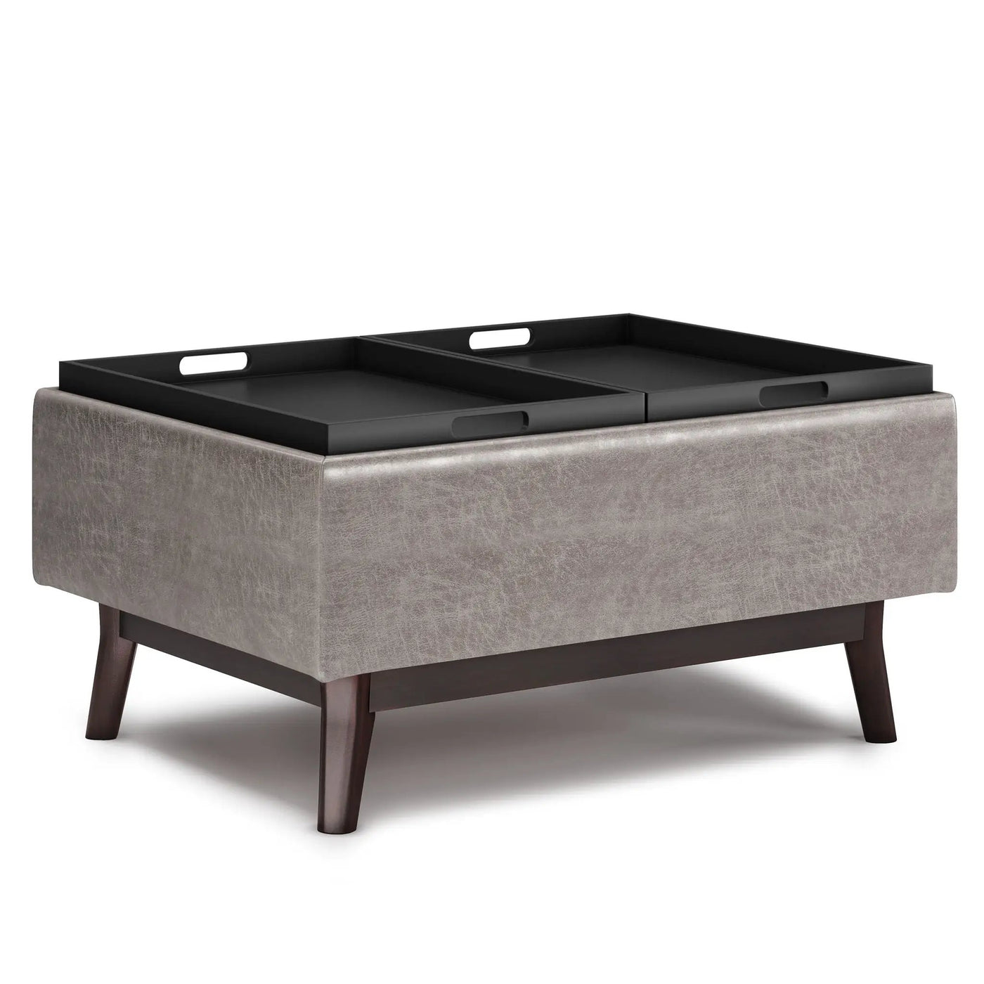 Owen - Tray Top Small Coffee Table Upholstered Storage Ottoman by HouseOfZazla