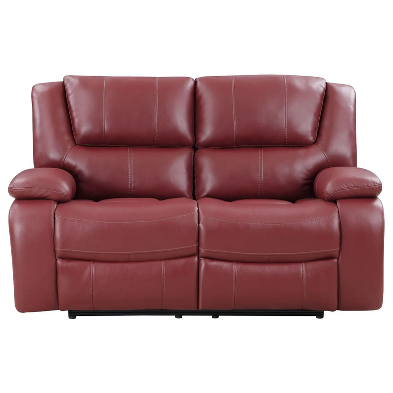 Camila Upholstered Motion Reclining Loveseat Red by Unique Piece Furniture