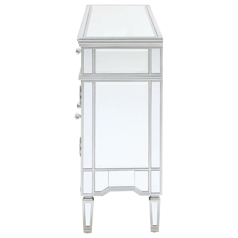 Duchess 5-drawer Mirrored Storage Accent Cabinet Silver by Unique Piece Furniture