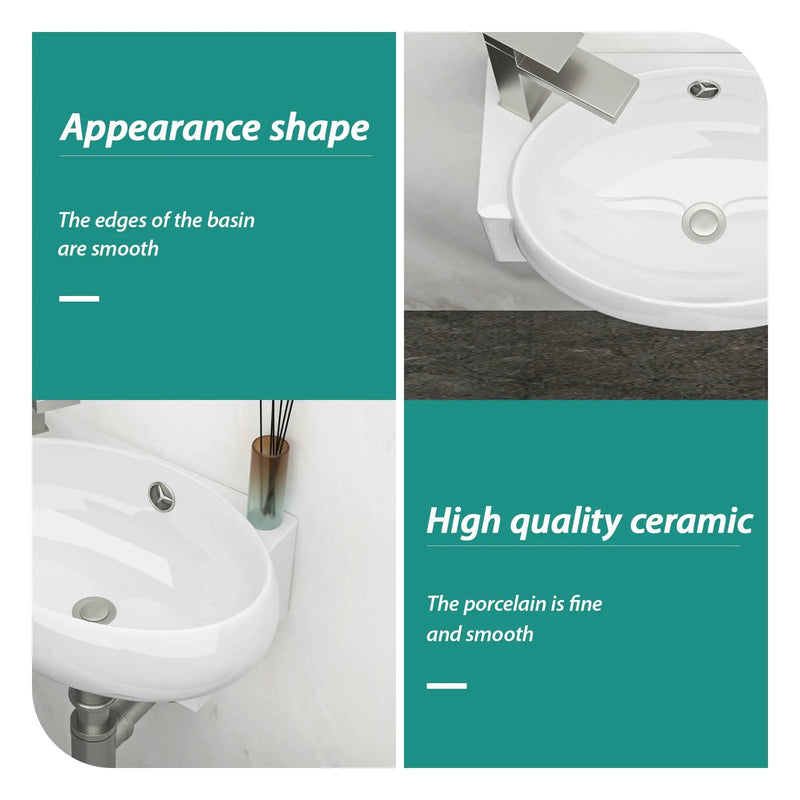 Modern Aesthetic Rectangle Wall Mount Bathroom Sink With Single Faucet Hole by HouseOfZazla