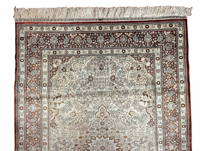 4' X 6' Vintage Fine Handmade Chinese Oriental Silk Rug 400 KPSI Wow by Jewel Rugs