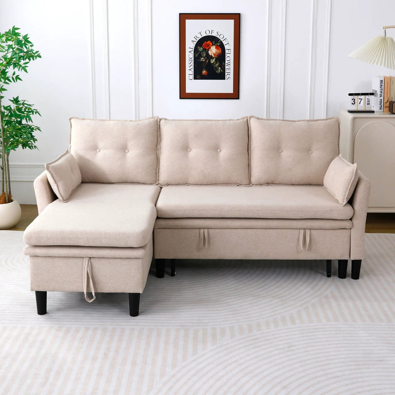 L-Shaped Reversible Chaise Sectional Sofa With Storage by HouseOfZazla