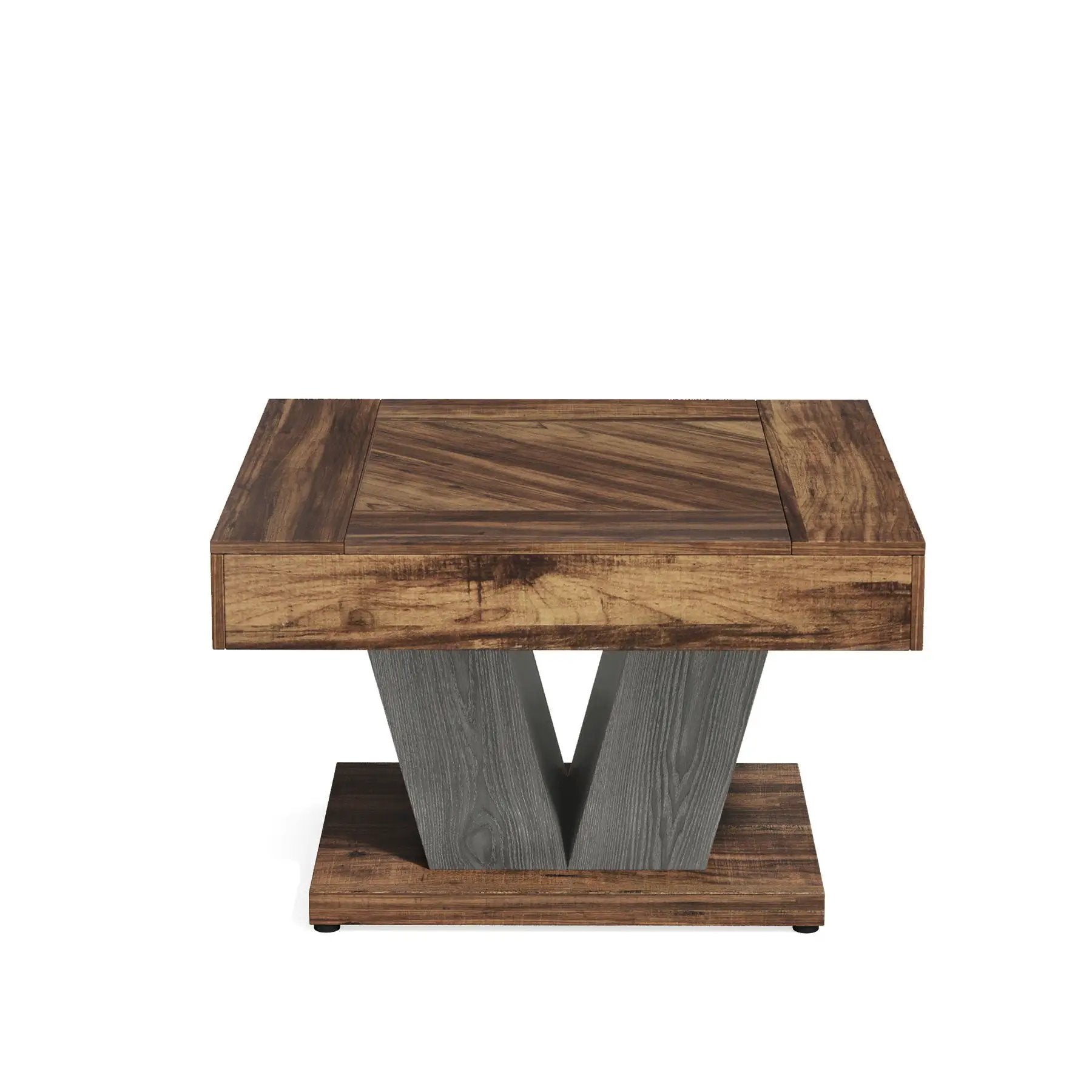 Square Coffee Table With Crisscross Base - Brown / Black by HouseOfZazla