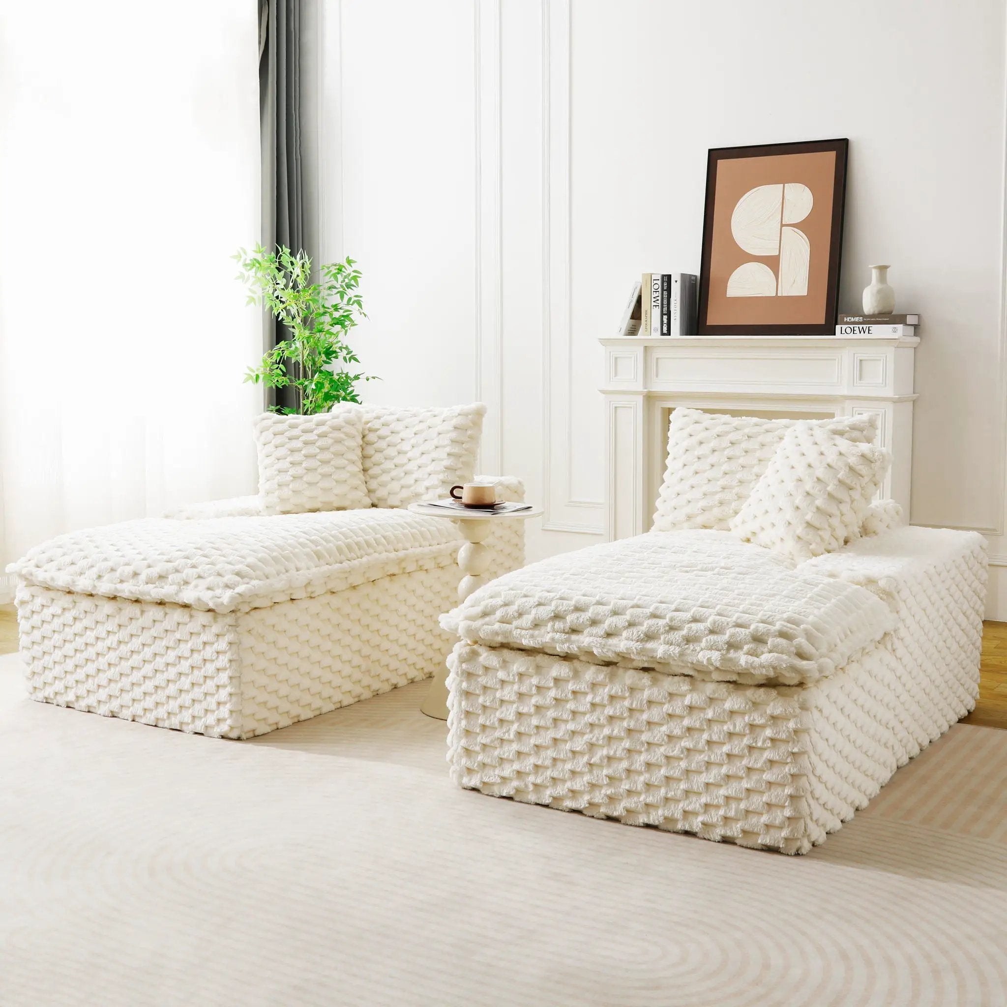 Double Chaise Lounge With Full Compressed Sponge by HouseOfZazla