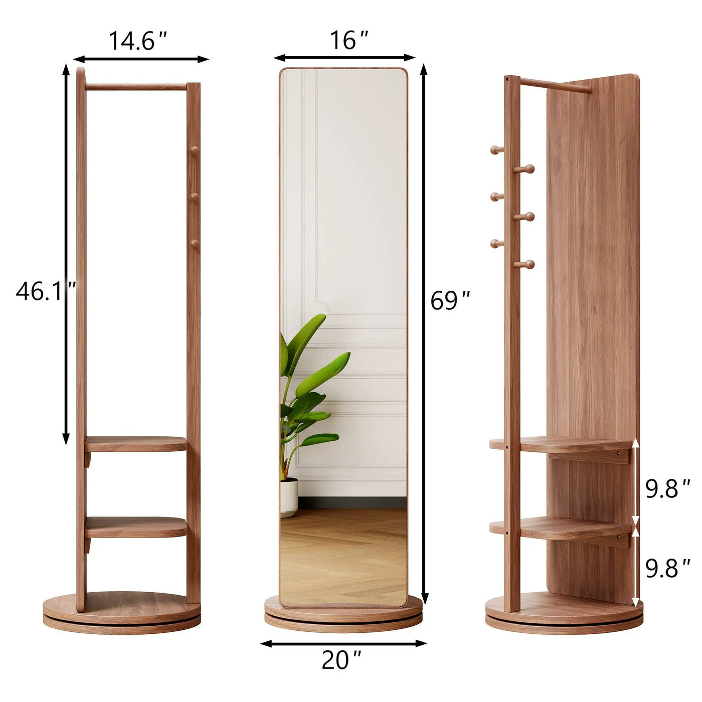 3 In 1 Multifunctional Full-Length Clothing Mirror by HouseOfZazla