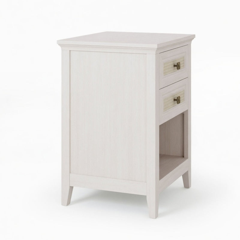 Nightstand With 2 Drawers & Shelf - White by HouseOfZazla