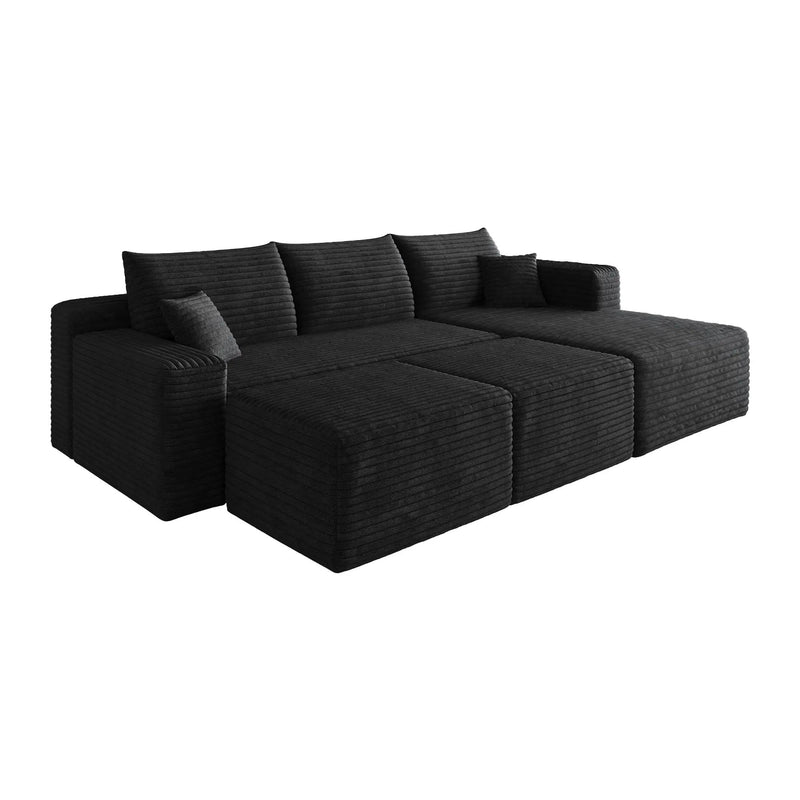 95" Cloud Sectional Sofa with 2 Ottomans by HouseOfZazla