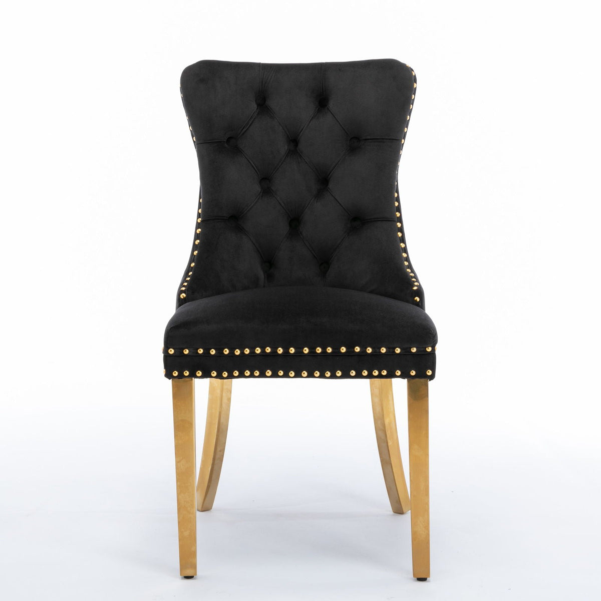 Modern Tufted Dining Chair Set of 2 with Velvet Upholstery - Nikki Collection, photo 22 of 28