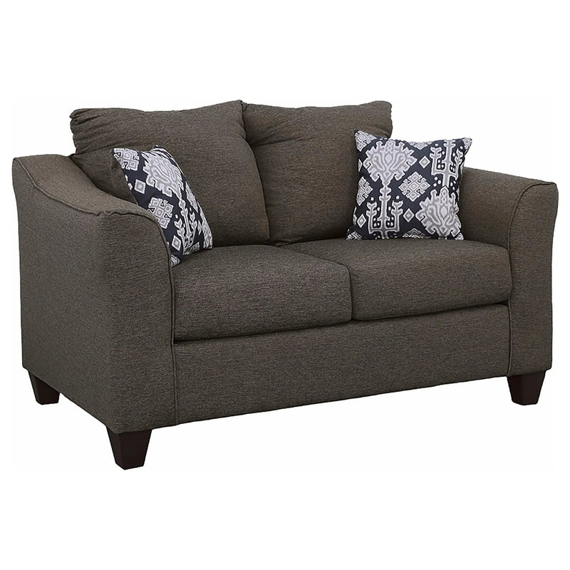 Salizar Upholstered Flared Arm Loveseat Charcoal Grey by Unique Piece Furniture