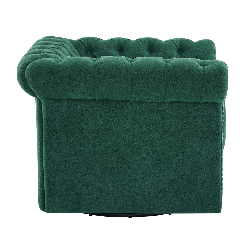 Chesterfield Style Swivel Club Chair With Button Tufted by HouseOfZazla